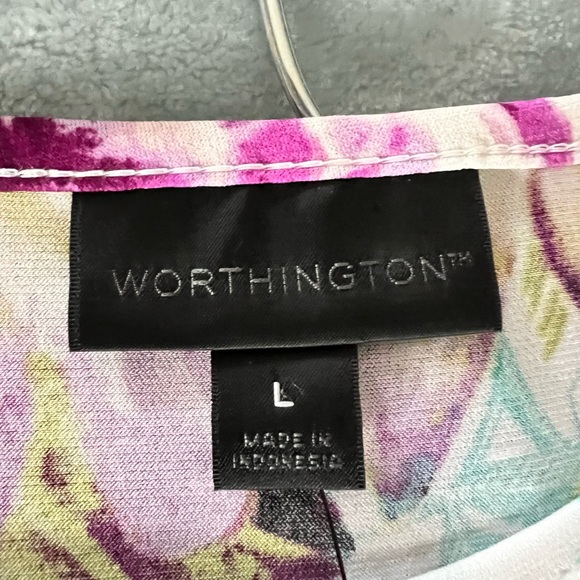 New with tags - Worthington, 2-piece outfit. Purple skirt, floral top. - Picture 6 of 6